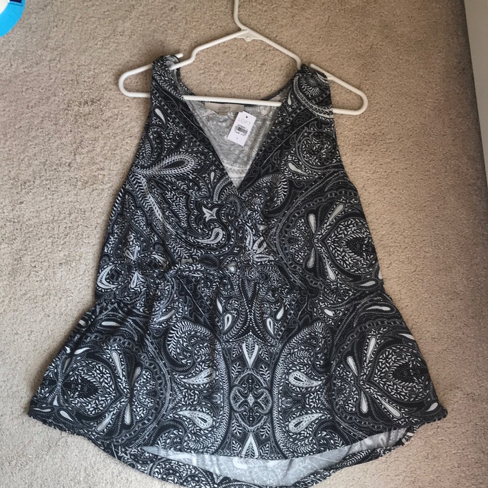 Loft Shadow Paisley Wrap Mixed Media Shell